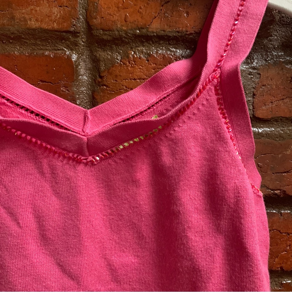 Sigrid Olsen Pink Sequined Knit Top - Picture 3 of 5
